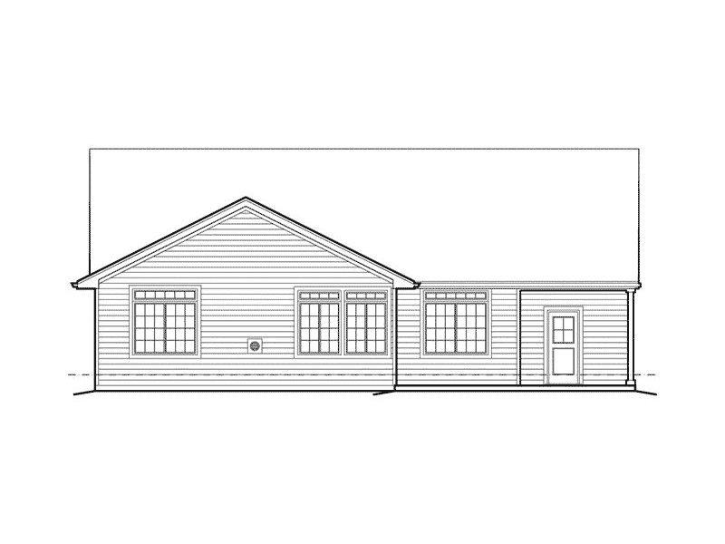 Ranch House Plan Rear Elevation - Abbey Hollow Craftsman Home 011D-0223 | House Plans and More