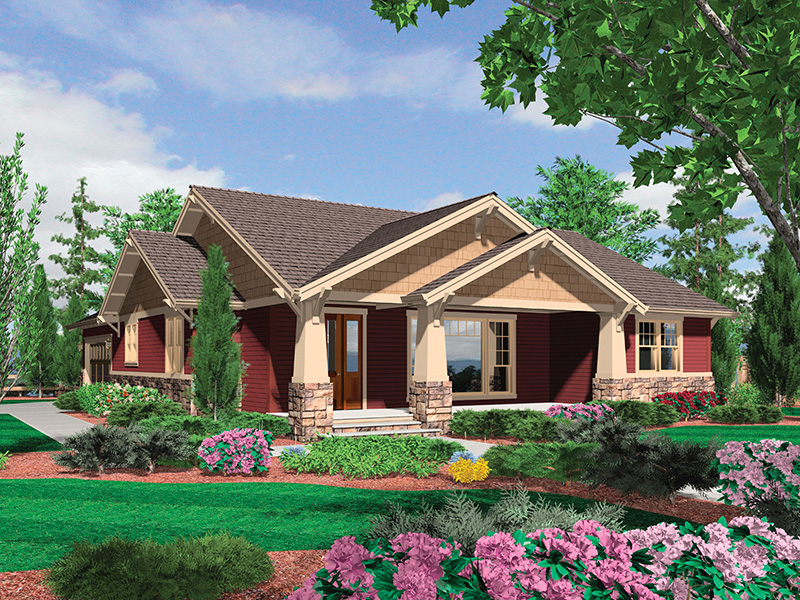 Ranch House Plan Front Image - Thistle Hollow Bungalow 011D-0225 - Shop House Plans and More