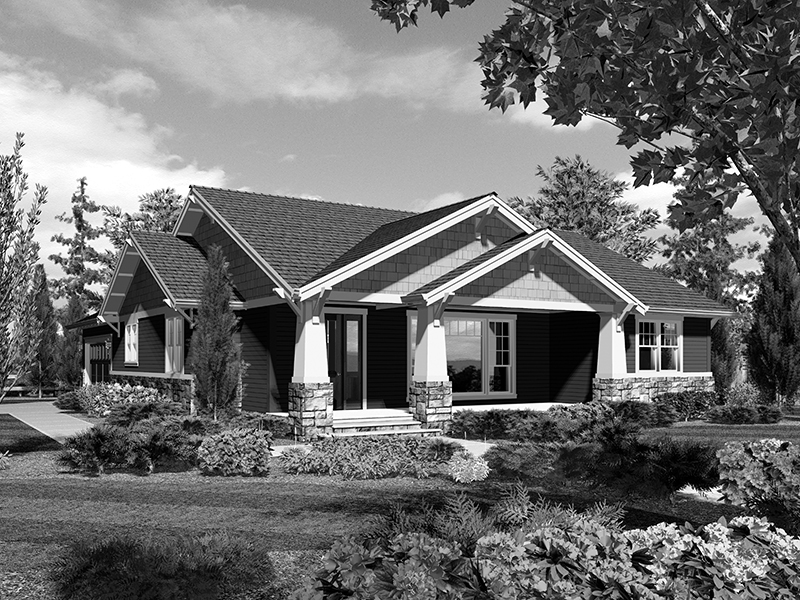 Ranch House Plan Front Image of House - Thistle Hollow Bungalow 011D-0225 - Shop House Plans and More