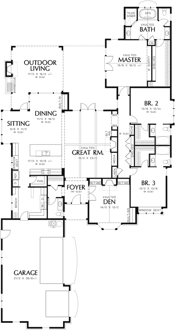 Country French Home Plan First Floor 011D-0229