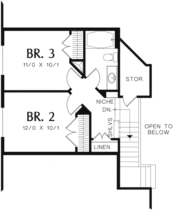 Rustic Home Plan Home Plan Second Floor 011D-0233