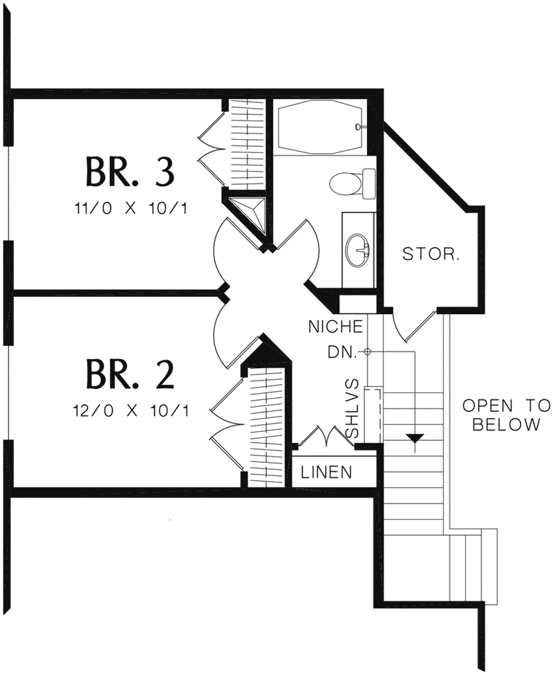 Rustic Home Plan Second Floor 011D-0233