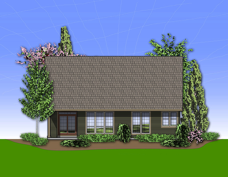 Arts & Crafts House Plan Rear Photo 01 - Sayer Cove Country Home 011D-0233 - Shop House Plans and More