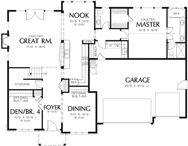 Craftsman Home Plan First Floor 011D-0239