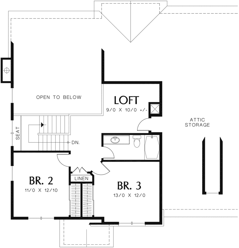 European House Plan Second Floor - Dexter Creek Craftsman Home  011D-0239 | House Plans and More