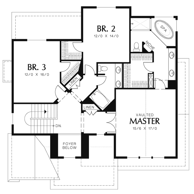 Shingle Home Plan Second Floor 011D-0249