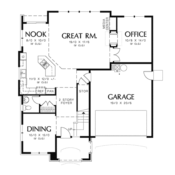 Traditional Home Plan First Floor 011D-0250