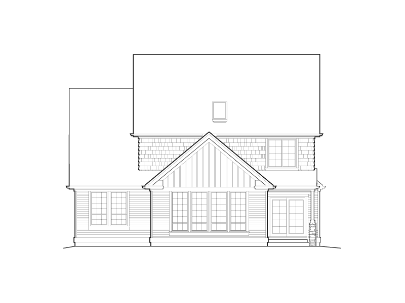 Cabin & Cottage House Plan Rear Elevation - Marney Rustic Tudor Home 011D-0250 | House Plans and More