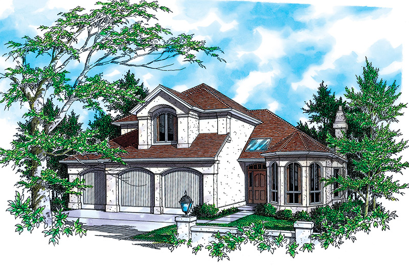 European House Plan Front Image - Oakland Heights Luxury Home  011D-0257 | House Plans and More