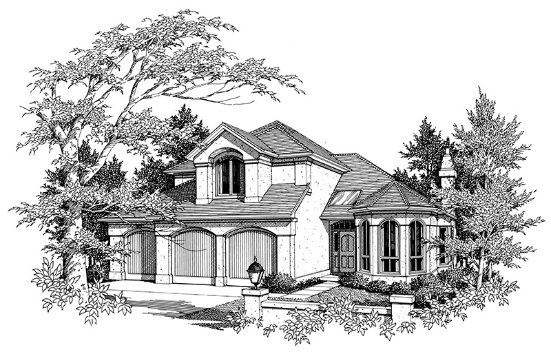 Traditional House Plan Front Image of House - Oakland Heights Luxury Home  011D-0257 | House Plans and More
