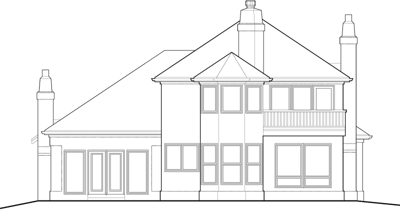 European House Plan Rear Elevation - Oakland Heights Luxury Home  011D-0257 | House Plans and More
