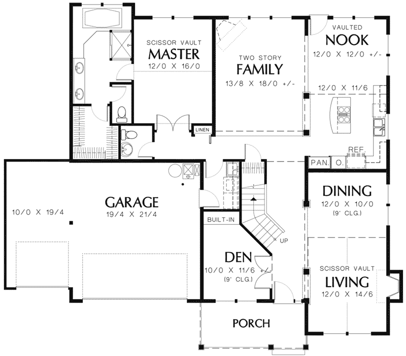 Shingle Home Plan First Floor 011D-0258