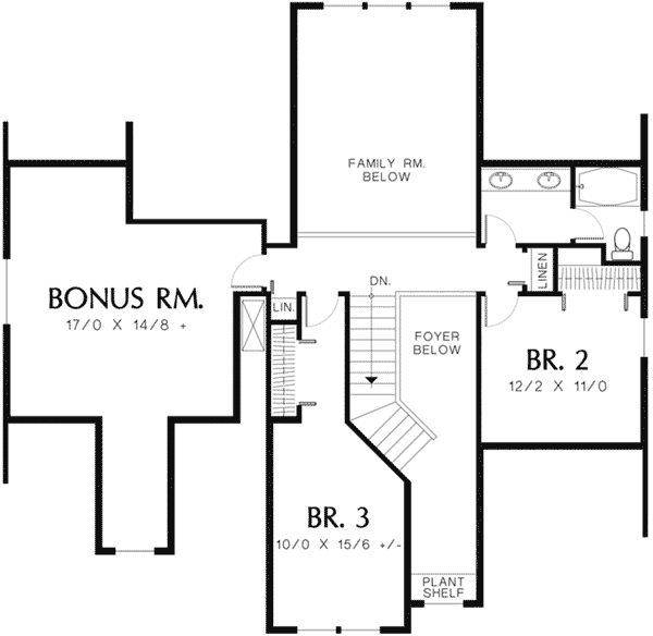 Shingle Home Plan Second Floor 011D-0258