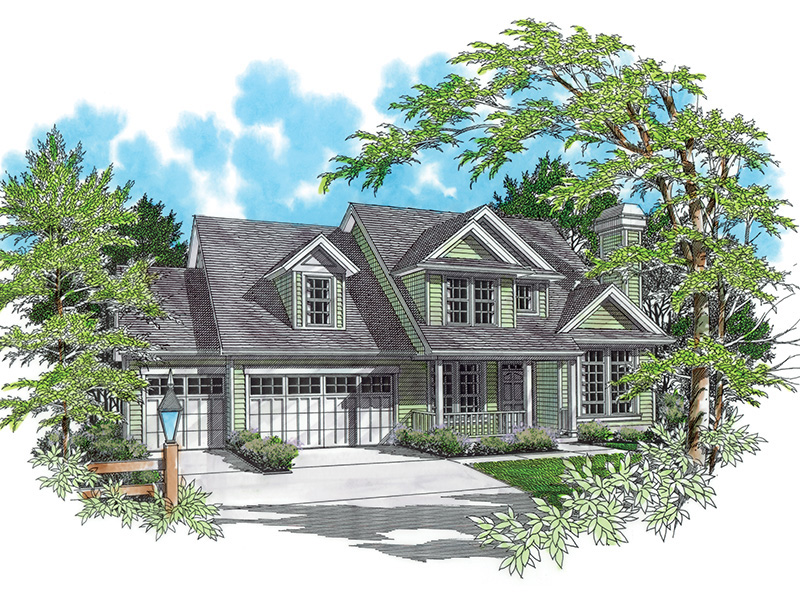 Country House Plan Front Image - Ridgefield Lake Country Home 011D-0258 | House Plans and More
