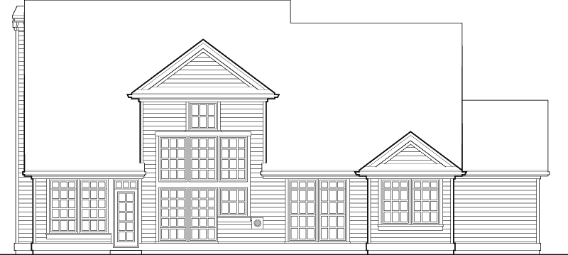 Southern House Plan Rear Elevation - Ridgefield Lake Country Home 011D-0258 - Shop House Plans and More