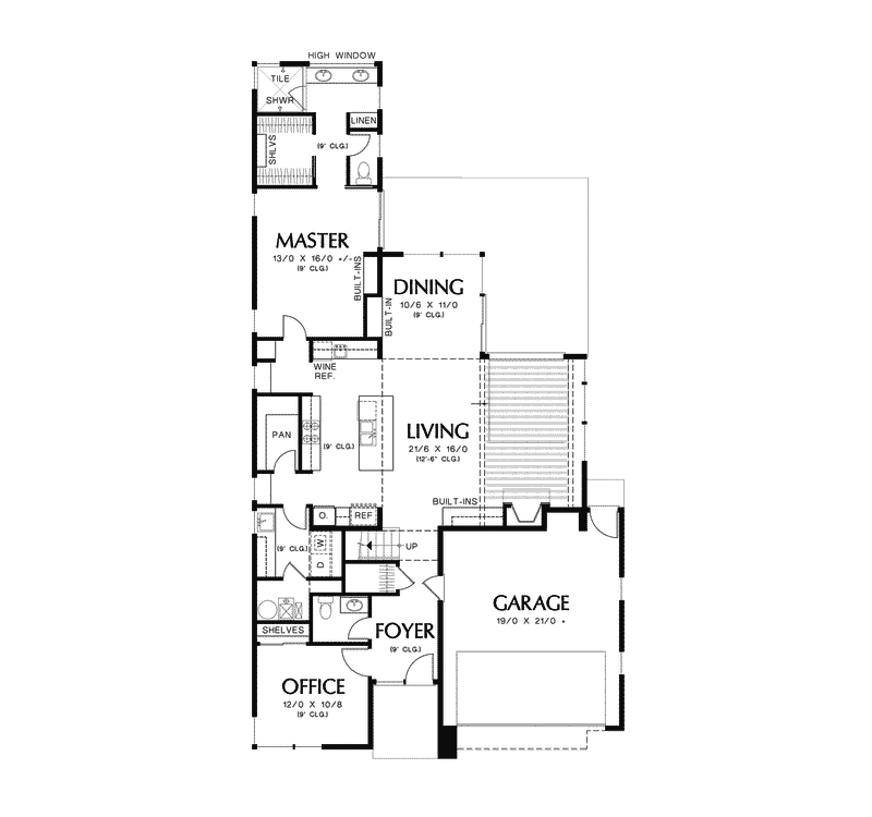 Contemporary House Plan First Floor - Juno Modern Home 011D-0266 - Search House Plans and More