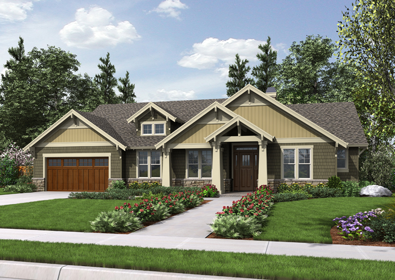 Country House Plan Front of Home - Chelsea Falls Craftsman Home  011D-0280 | House Plans and More