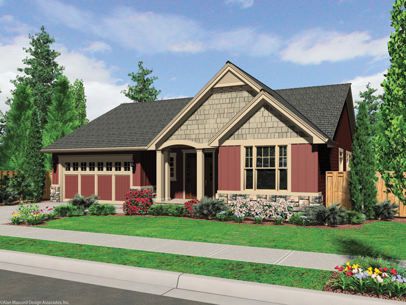 Ranch House Plan Front Image - Kerby Shingle Craftsman Home 011D-0286 - Search House Plans and More