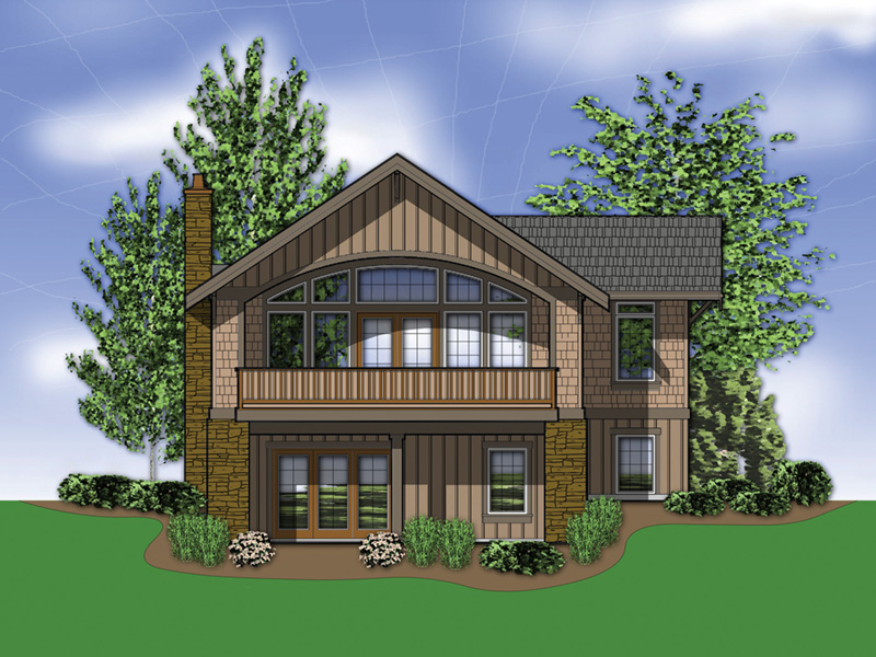 Mountain House Plan Rear Photo 01 - Nolan Hill Shingle Home 011D-0292 - Shop House Plans and More