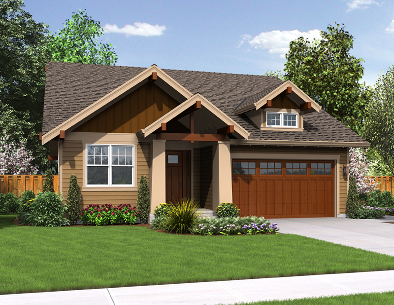 Bungalow House Plan Front of Home - Holbrook Craftsman Home 011D-0307 | House Plans and More