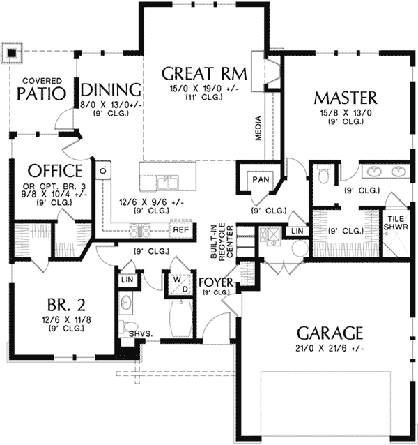Country Home Plan First Floor 011D-0308