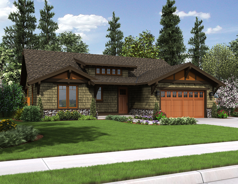 Ranch House Plan Front Image - Sawyer Creek Craftsman Home 011D-0308 - Shop House Plans and More