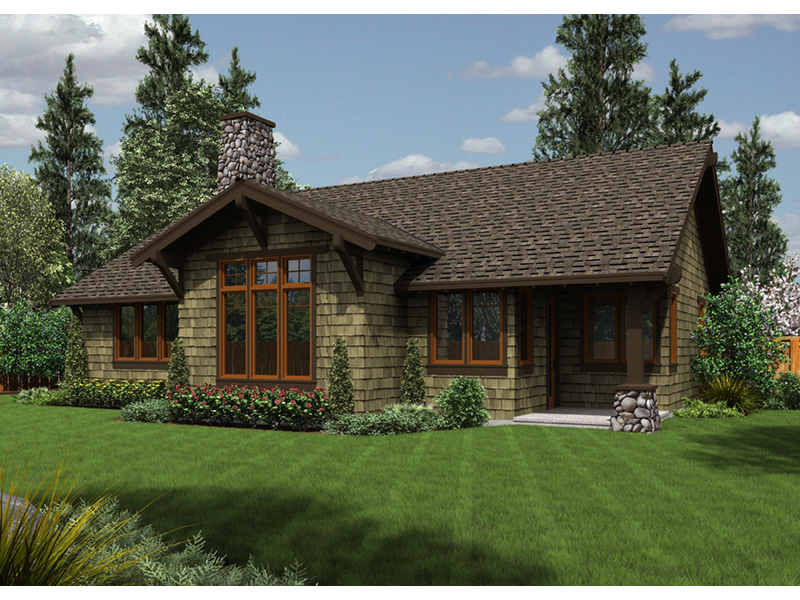 Ranch House Plan Rear Photo 03 - Sawyer Creek Craftsman Home 011D-0308 - Shop House Plans and More