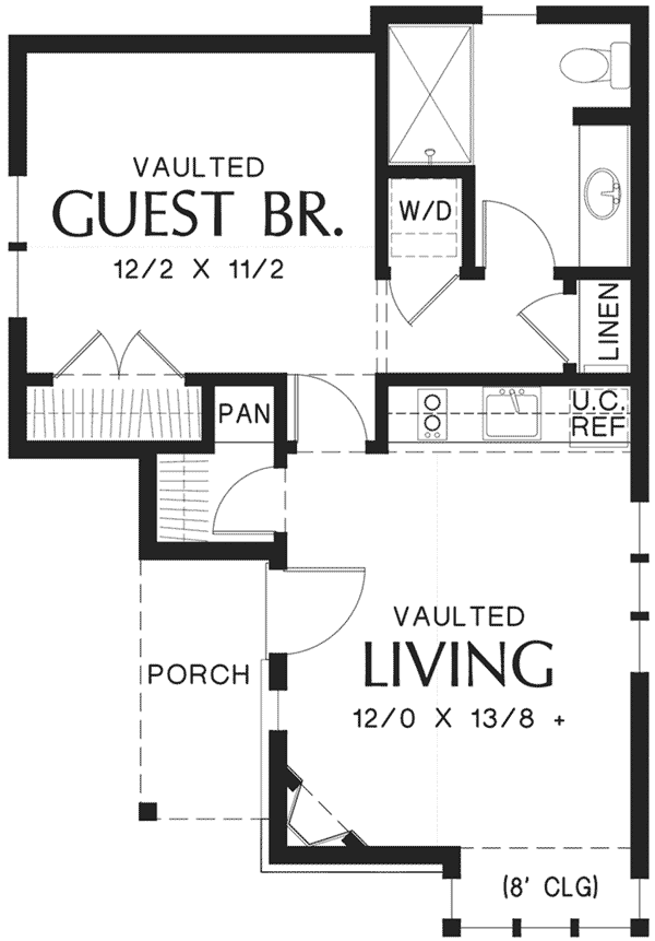 Ranch Home Plan First Floor 011D-0312