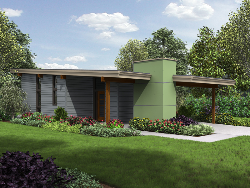 Contemporary House Plan Front of Home - Tate Modern Home 011D-0314 - Shop House Plans and More