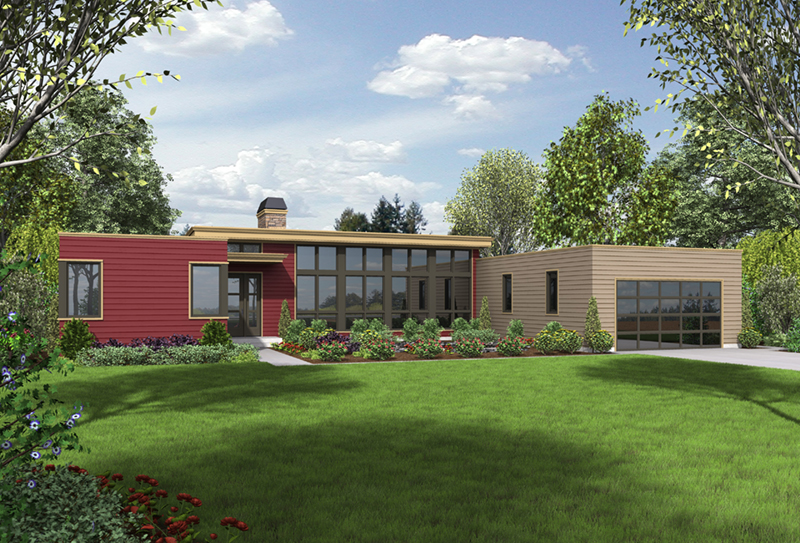 Southwestern House Plan Front of Home - Cato Contemporary Home 011D-0336 - Search House Plans and More