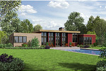 Southwestern House Plan Rear Photo 01 - Cato Contemporary Home 011D-0336 - Search House Plans and More