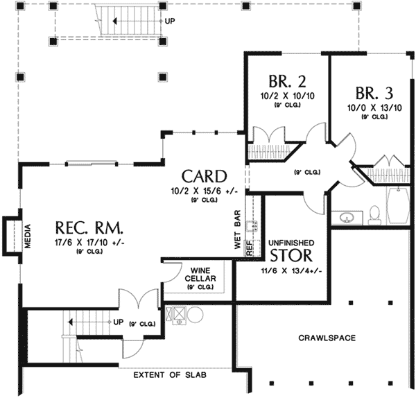 Country Home Plan Lower Level 011D-0340