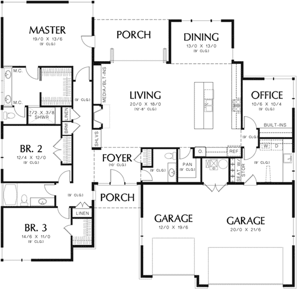 Modern Home Plan First Floor 011D-0341