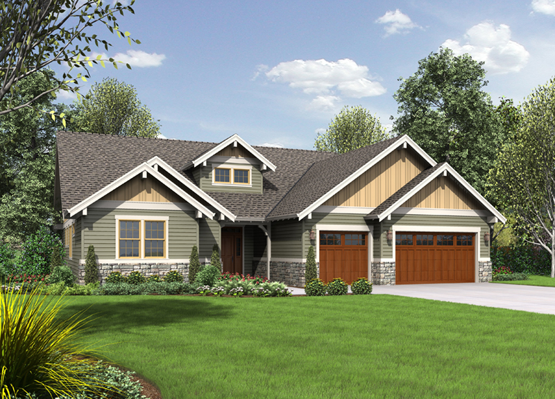 Shingle House Plan Front Photo 03 - Colten Craftsman Ranch Home 011D-0342 | House Plans and More