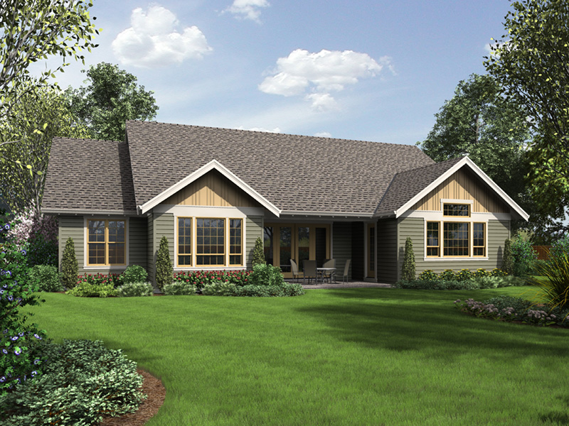 Shingle House Plan Rear Photo 01 - Colten Craftsman Ranch Home 011D-0342 | House Plans and More