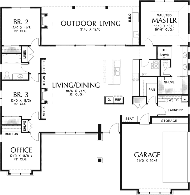 Vacation Home Plan First Floor 011D-0344