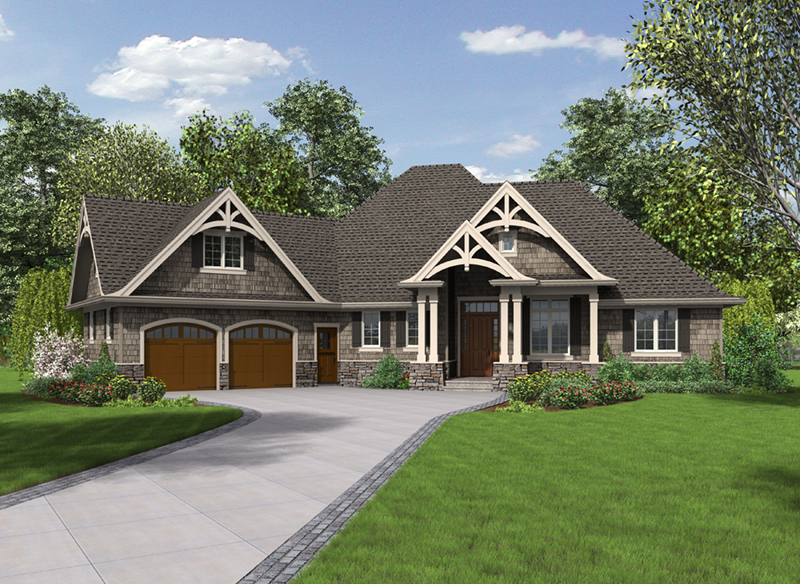 Shingle House Plan Front Image - Barbary Craftsman Home 011D-0346 - Search House Plans and More