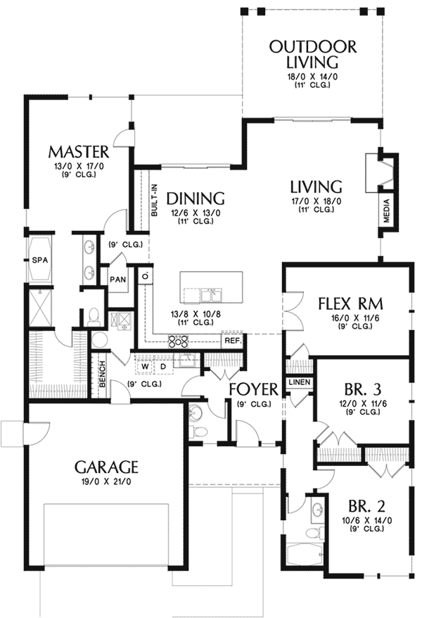 Modern Home Plan First Floor 011D-0348