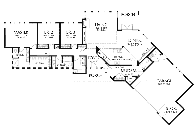 Contemporary Home Plan First Floor 011D-0349