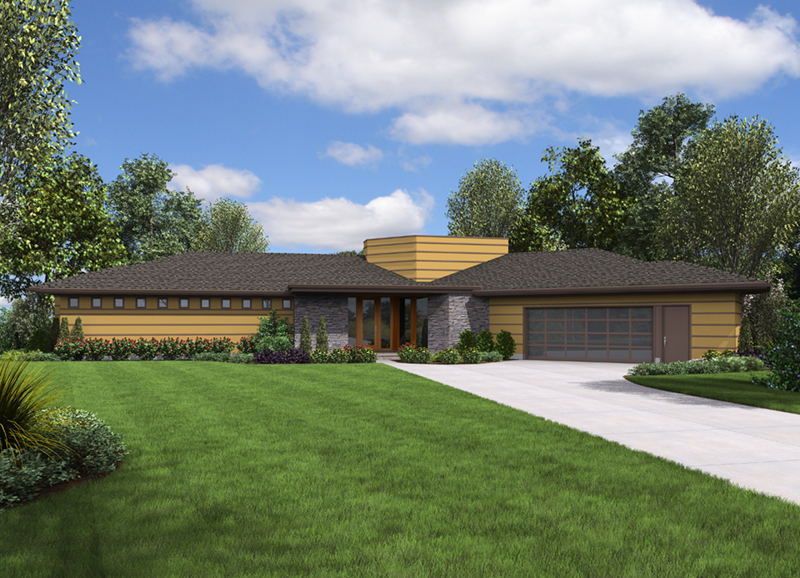 Adobe House Plans & Southwestern Home Design Front of Home - Perida Contemporary Home 011D-0349 - Shop House Plans and More