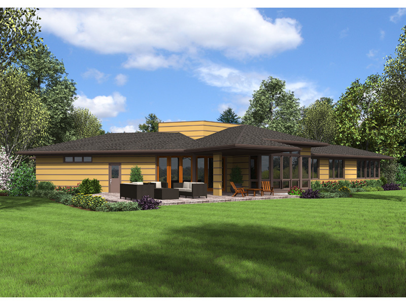 Adobe House Plans & Southwestern Home Design Rear Photo 01 - Perida Contemporary Home 011D-0349 - Shop House Plans and More
