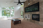 Mountain House Plan Living Room Photo 02 - Shay Rustic Modern House Plans | Mid-Century Modern House Plans