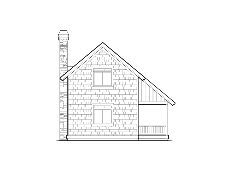 Arts & Crafts House Plan Side Elevation - Weslan Bay Narrow Lot Home 011D-0358 - Shop House Plans and More
