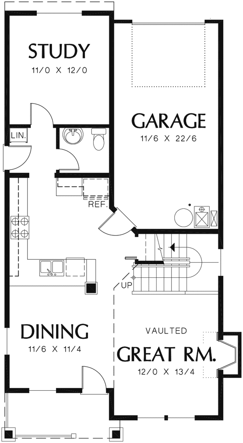 Cabin & Cottage Home Plan First Floor 011D-0367