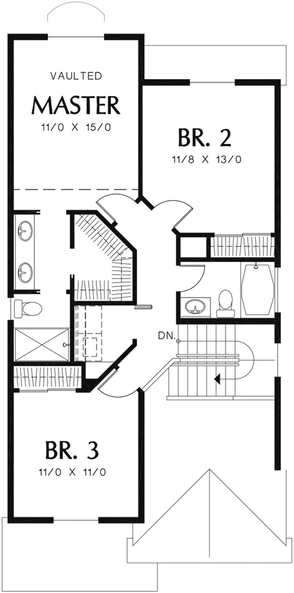 Cabin & Cottage Home Plan Second Floor 011D-0367