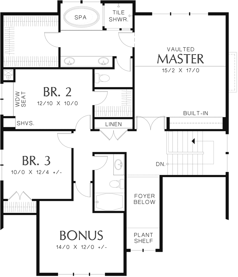 Rustic House Plan Second Floor - Proctor Hill Craftsman Home 011D-0395 - Shop House Plans and More