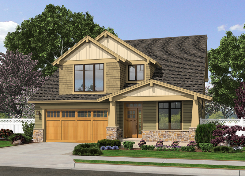 Country House Plan Front of Home - Proctor Hill Craftsman Home  011D-0395 | House Plans and More