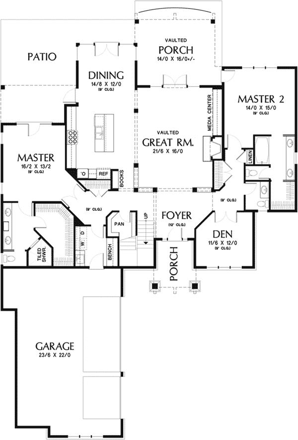 Craftsman Home Plan First Floor 011D-0417