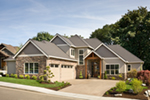 Mountain Home Plan Front of Home - Verbena Craftsman Home : Contemporary Craftsman-Style Home Plans