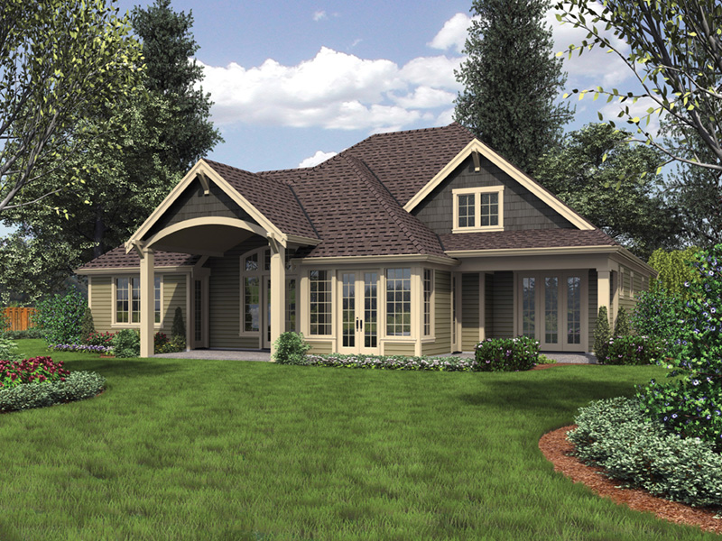 Luxury House Plan Rear Photo 01 - Verbena Hill Craftsman Home 011D-0417 - Shop House Plans and More